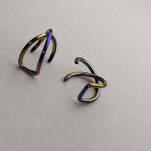 Cross Ear Cuff - Rainbow. No Piercing